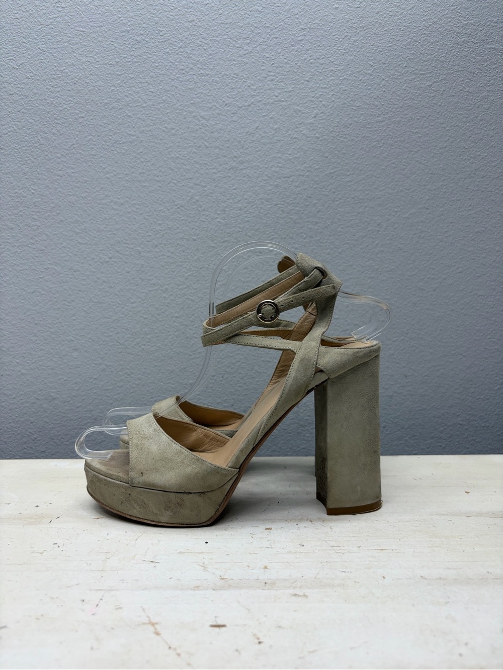 M. Gemi The Notte Due Brown Sudede Platform Heels Size 37.5